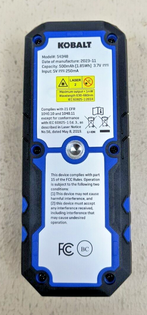 Kobalt 200 Ft Rechargeable Laser Distance Measurer 54348 eBay