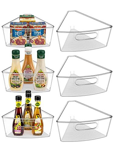 6 Pack Lazy Susan Cabinet Organizer Bins for 28 Inch Dia Corner Lazy Susan - Bild 1 von 7