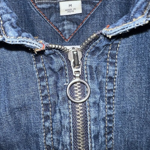 Tommy Hilfiger Womens Denim Maxi Dress 1/4 Zip Sz M Blue Collar Neck Sleeveless - Picture 8 of 13