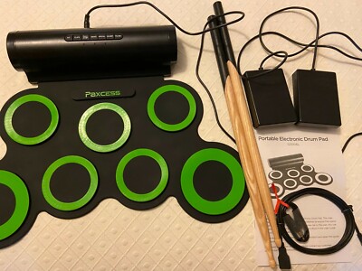 Paxcess RP-ED02-BG Electronic Roll Up Drum Set for Kids
