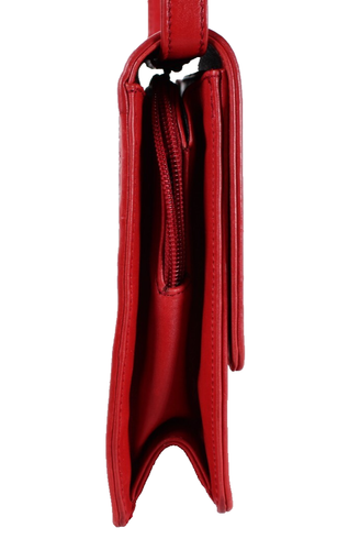 Bolso Bandolera ESCADA Vintage Granada Rojo Margarita Flor Cuero Repujado - Imagen 4 de 17