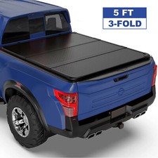 5ft Tri-fold Bed Hard Truck Tonneau Cover For 2005-2024 Nissan Frontier Folding