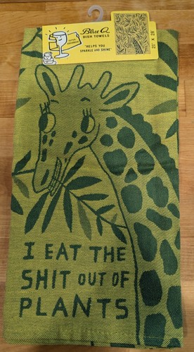 Blue Q Geschirrtuch "I eat the sh*t out of plants" Giraffe NEU