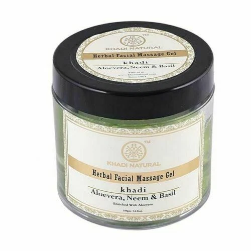 Khadi Natural Aloevera Neem & Basil Herbal Facial Massage Gel 100g Free Shipping - Image 4 of 4