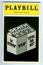 Vintage 1995 DEATH DEFYING ACTS Off-Broadway PLAYBILL! Woody Allen! Linda Lavin!