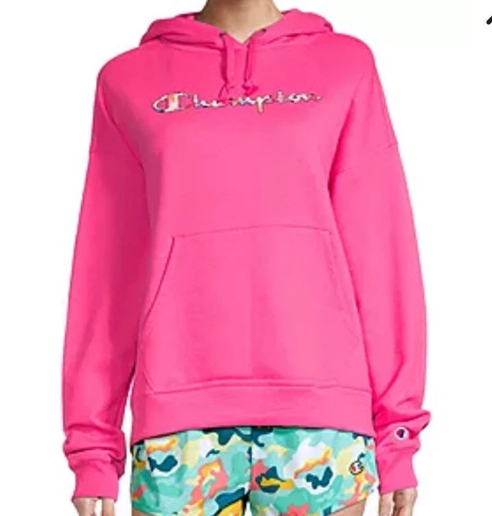 Pink and sales yellow champion hoodie