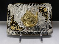 Horse belt buckle western Cowboy Large Heavy style hebilla caballo