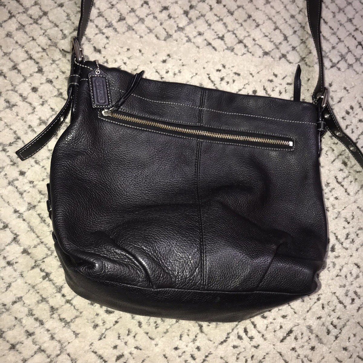 COACH F15064 Pebble Leather F15064 Black Shoulder Or Crossbody Bag