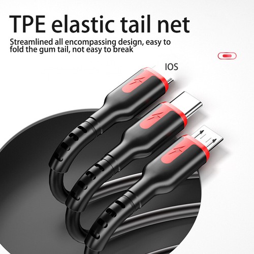 3 in 1 Fast USB Charging Cable Universal Multi Function Cell Phone Charger Cord - Photo 10 sur 19
