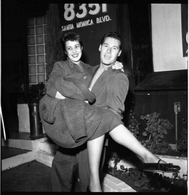 Roberta Haynes Tommy Morton 1950's Candid Original 2.25 x 2.25 Camera Negative