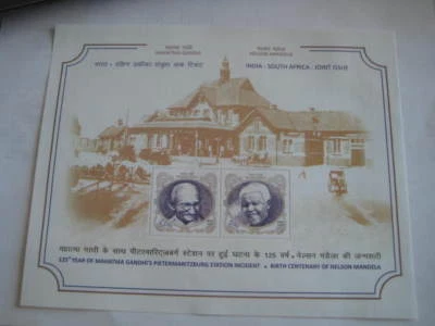 Hermosa Hoja Miniatura Conjunta India-Sudáfrica 2018 - Edición Limitada - Imagen 1 de 2