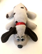 Vintage 1986 Tonka Pound Puppies Grey Black Plush Puppy with Red Collar 8  