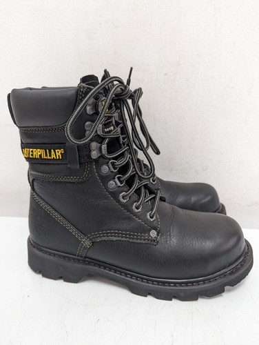 CATERPILLAR INDIANA STEEL TOE CAP BLACK LEATHER BOOTS, UK7.5 US8.5 EU41.5, K015 - Picture 6 of 12