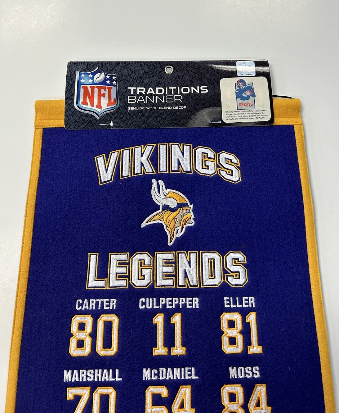 Minnesota Vikings NFL Winning Streak Embroidered Legends Traditions Banner