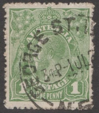 KGV 1 D GREEN  LARGE MULTIPLE WMK ON COARSE MESH FU.