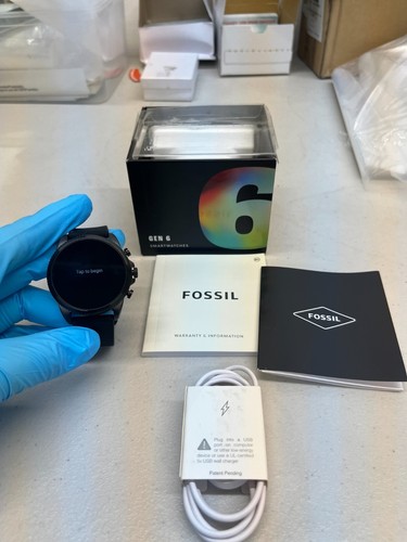 Fossil - Gen 6 Smartwatch 44mm, Silicone - Black - FTW4061V USED