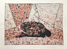 ILLEGIBLE SIGNATURE. Engraving. Serigraphy /Cardboard. Contemporary art.