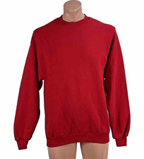 Vtg 80s Red JERZEES 50/50 Raglan Crewneck Sweatshirt Blank Sz XL USA MADE EUC