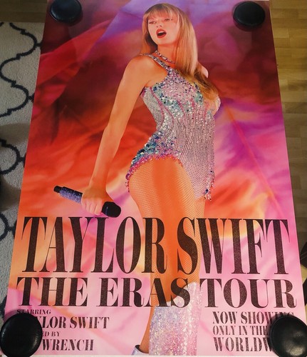 TAYLOR SWIFT THE ERAS TOUR Affiche de film originale taille réelle DS 27X40 COMME NEUVE rouge Vsn
