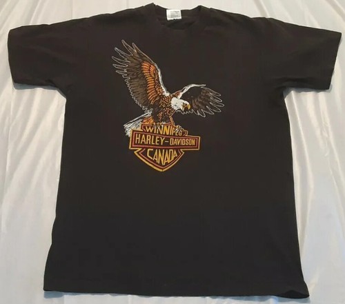 Vintage Single Stitch Harley Davidson T Shirt Mens Size Medium Goulet Winnipeg - Picture 1 of 6