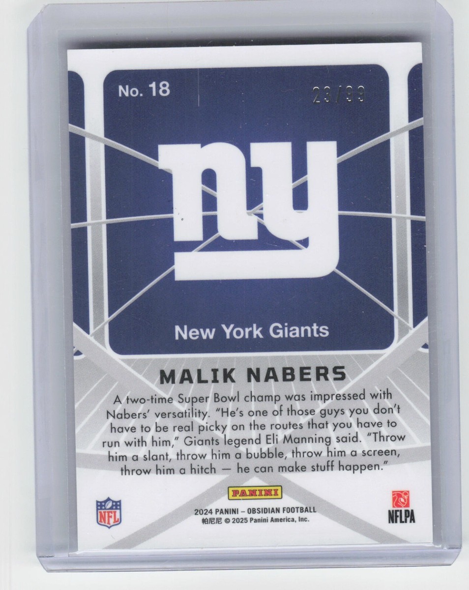2024 Panini Obsidian Malik Nabers #18 Atomic Initials Rookie /99