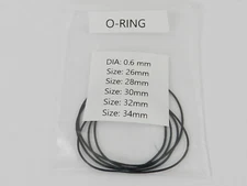 RUIHUA Rubber Watch Case Back O Ring Round Gasket  26mm-34mm Thick 0.6mm 