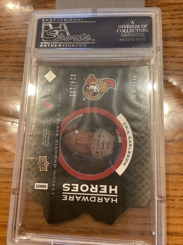 2012 UD Black diamond erik karlsson hardware heroes gem mint 10 psa pop 1 - Picture 4 of 5