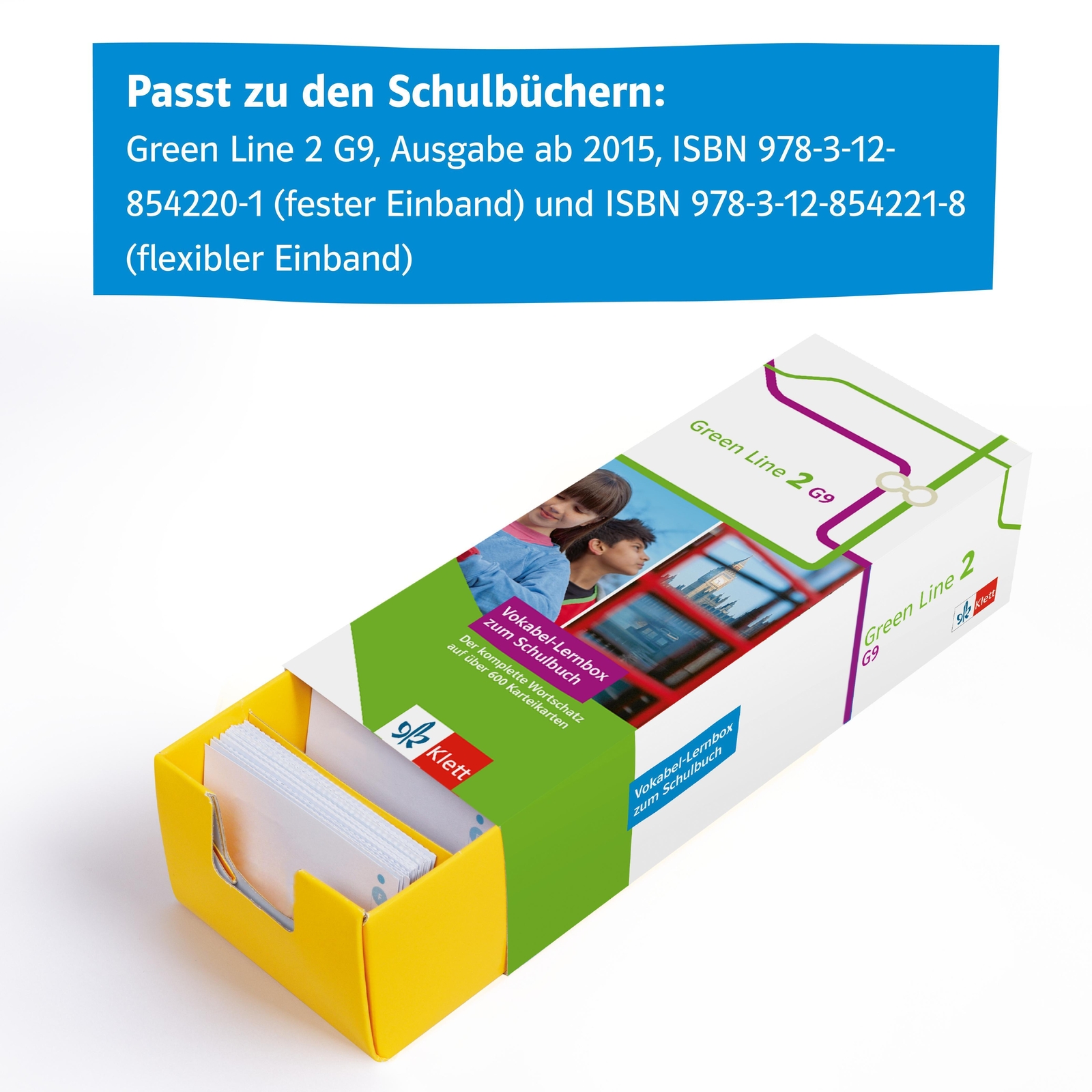 Thumbnail - Green Line 2. Vokabel-lernbox (g9) | Karteikarten-box Zum Schulbuch |