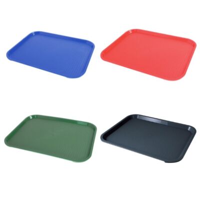 Fast Food Polypropylen Cafe, Restaurant, Essen Kantine Tablett 18''x 14'' - 4 Farben