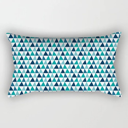 Teal Blue Geometric Lumbar Pillows Case Nordic Blue Cushion Pillow for Couch - Picture 3 of 62