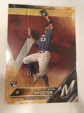 2016 Topps Update Jumbo 5x7 Keon Broxton Brewers RC US108 #’d /10 Gold