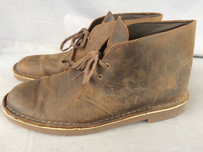 Clarks Bushacre Brown Leather Chukka Ankle Boots Men display picture 2