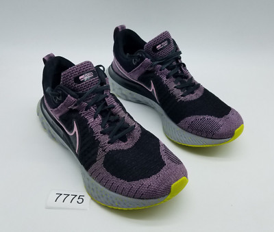 Nike React Infinity Run Flyknit 2 Women's Size 9.5 Running Shoes Black Purple