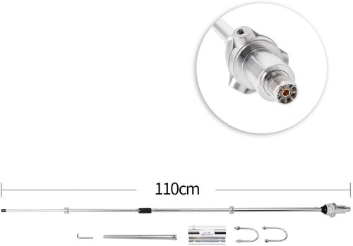 Amateur Mobile Antenna Tunable GMRS Vertical Base VHF UHF 6.0dBi SO239 Scale - Picture 3 of 10