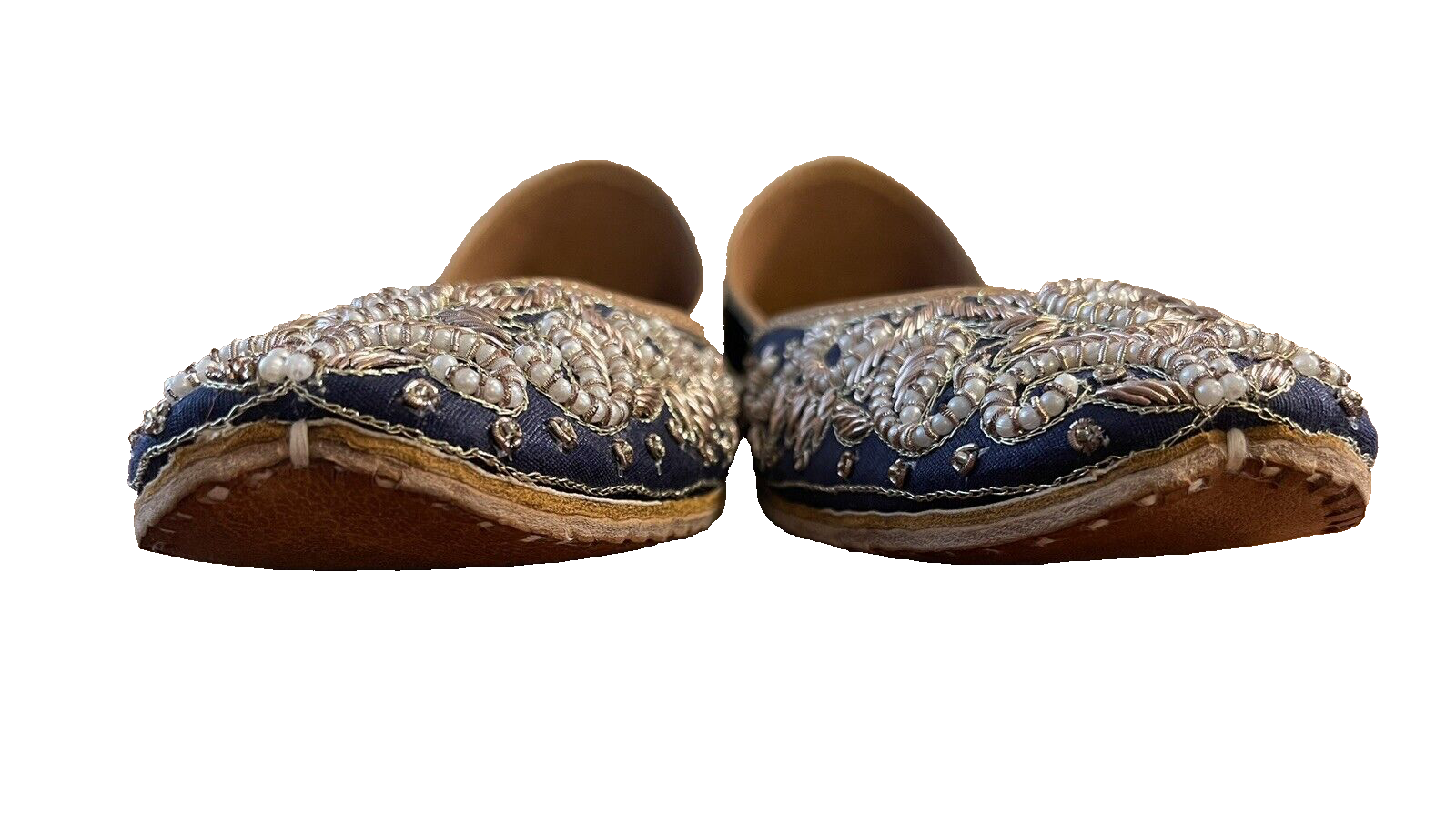 PANTOFOLA D’ORO Juttis~Pantofole fatte a mano~Scarpe~Pelle e Seta Ricamata~US 8 5 Euro 39~Nuove