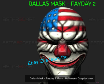 Payday:The Heist PAYDAY 2 DALLAS 1/1 DALLAS Mask Resin Cosplay