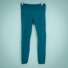 Athleta Size Small S Stash Pocket Moto Tight Teal Pull On Stretch Leggings