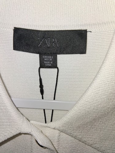 Suéter Cárdigan Zara Tejido Elástico Blanco Guijarro Talla L Nuevo Con Etiquetas - Imagen 3 de 8