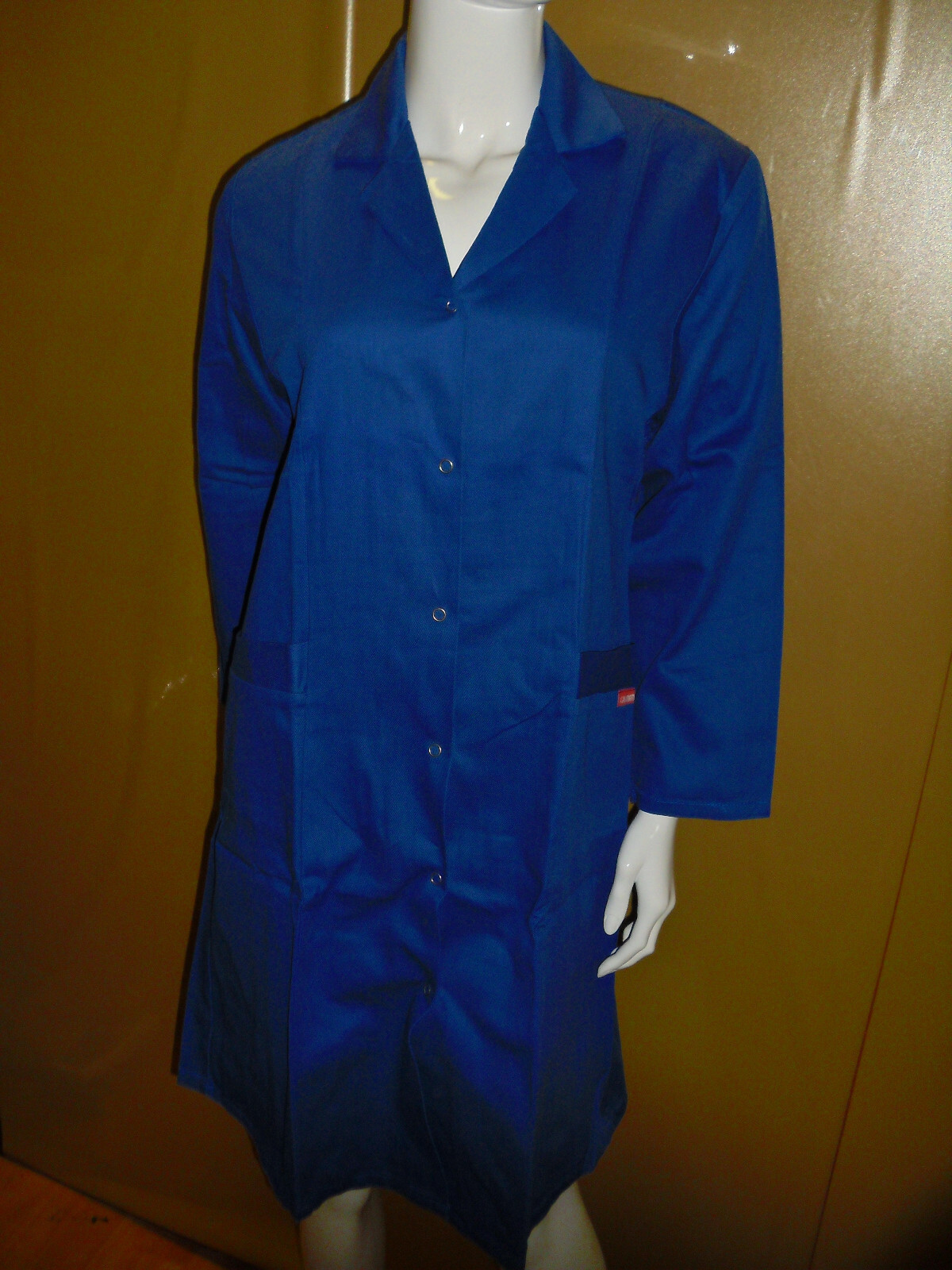Leiber Damen Berufskleid Berufsmantel Langarm blau Kittel Labor Apotheke