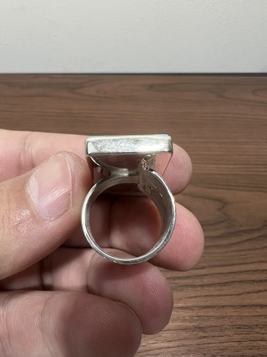 Gorgeous Natural Turquoise 925 Sterling Silver Ring With Natural Picture - Picture 10 of 12