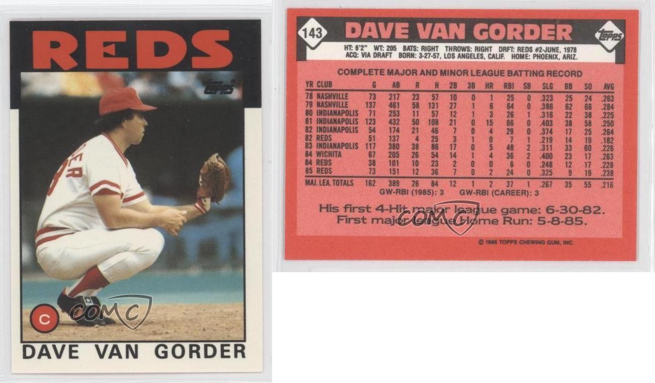 1986 Topps Collector's Edition (Tiffany) Dave Van Gorder #143 0j0 thumbnail 3