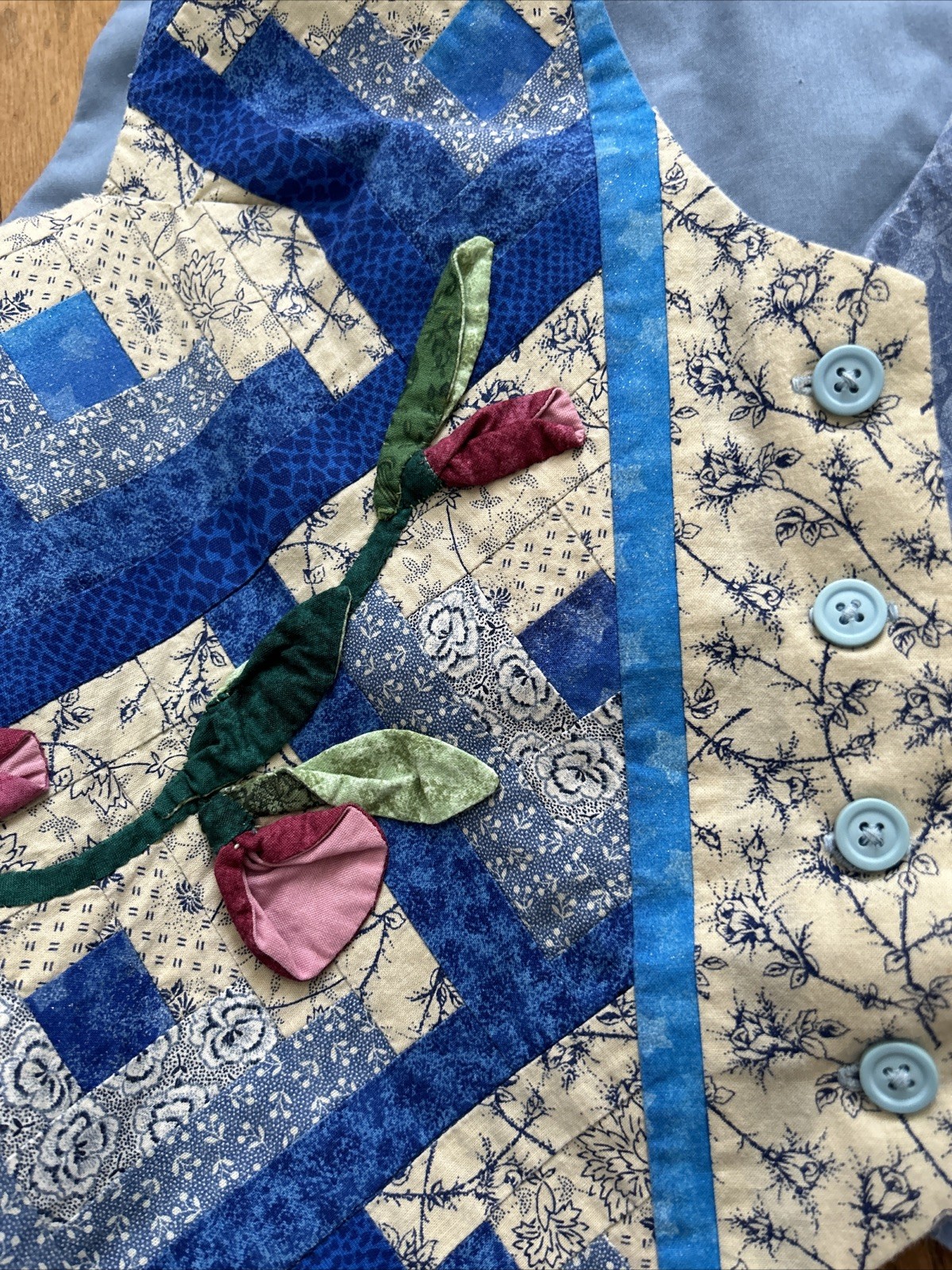 Unique Handmade Patchwork Quilted Texture Flower … - image 6