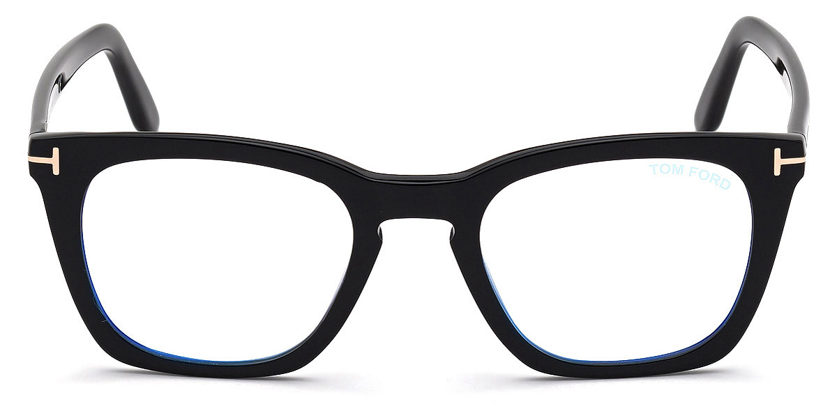 Tom Ford FT5736-B Eyeglasses Men Shiny Black Square 50mm New 100