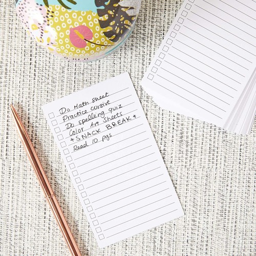 300 Pack Vertical Ruled Index Cards 3x5 with Check Boxes for Daily Lists, Tasks - Picture 3 of 7