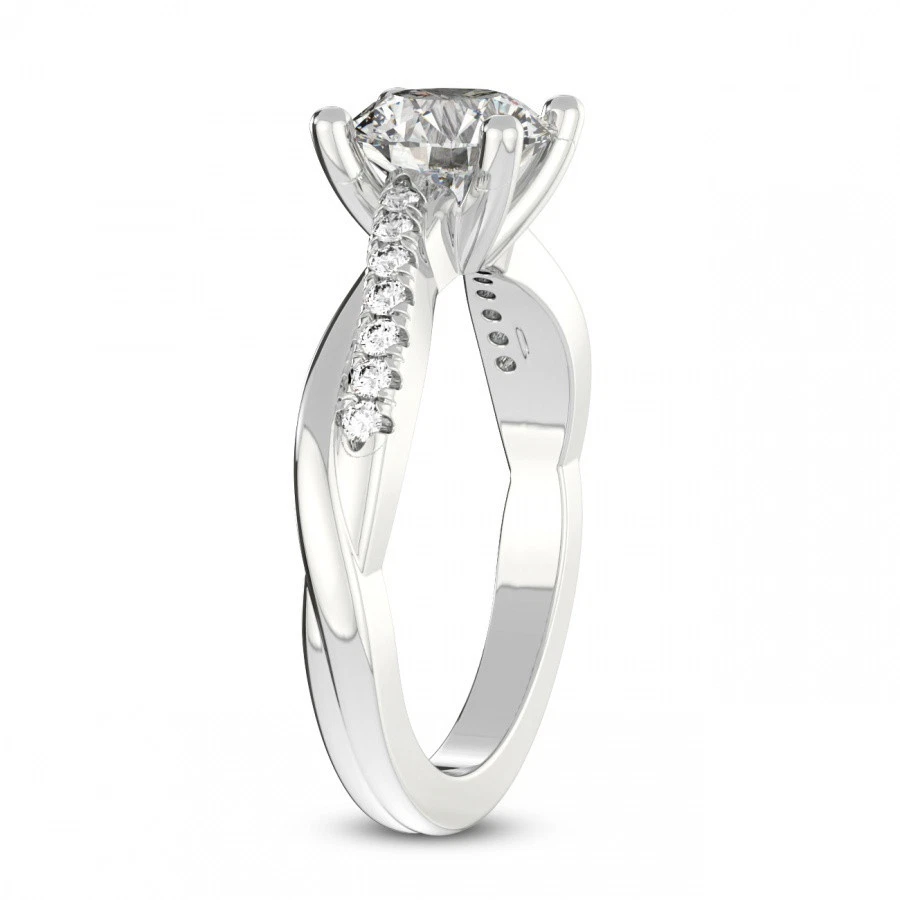 Помолвочное кольцо из золота 10 карат с муассанитом и выращенным в лаборатории бриллиантом VS 1 1/4 карата - Изображение 2 из 4