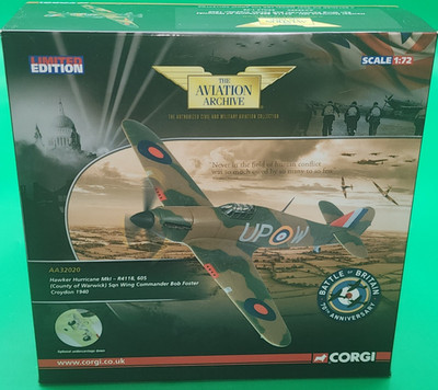 CORGI Aviation Archive AA32020 Hawker Hurricane MK.I Bob Foster 605 Squadron NIB