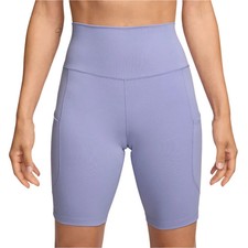 Nike One Womens High Waisted 8" Biker Shorts Size Medium FZ6758-533 Lilac Ice