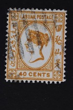 LABUAN COLONY SC#24 SG#21 40C USED QUEEN VICTORIA