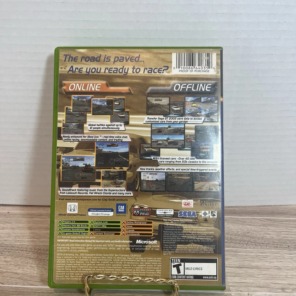 Sega GT Online (Microsoft Xbox, 2003) Complete CIB Tested - Image 3 of 3