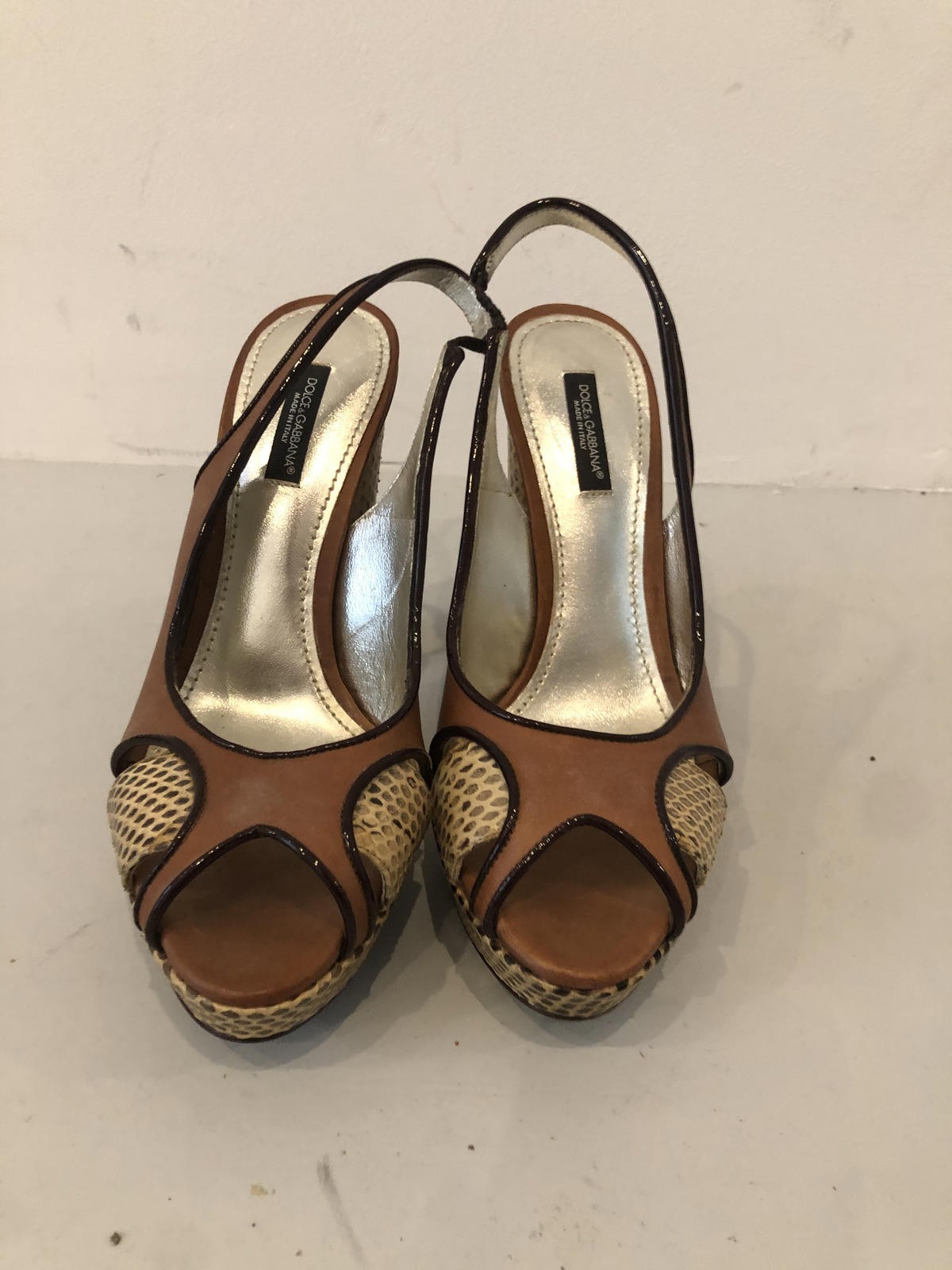 Chic Brown Python Block Heel Sandals - image 2